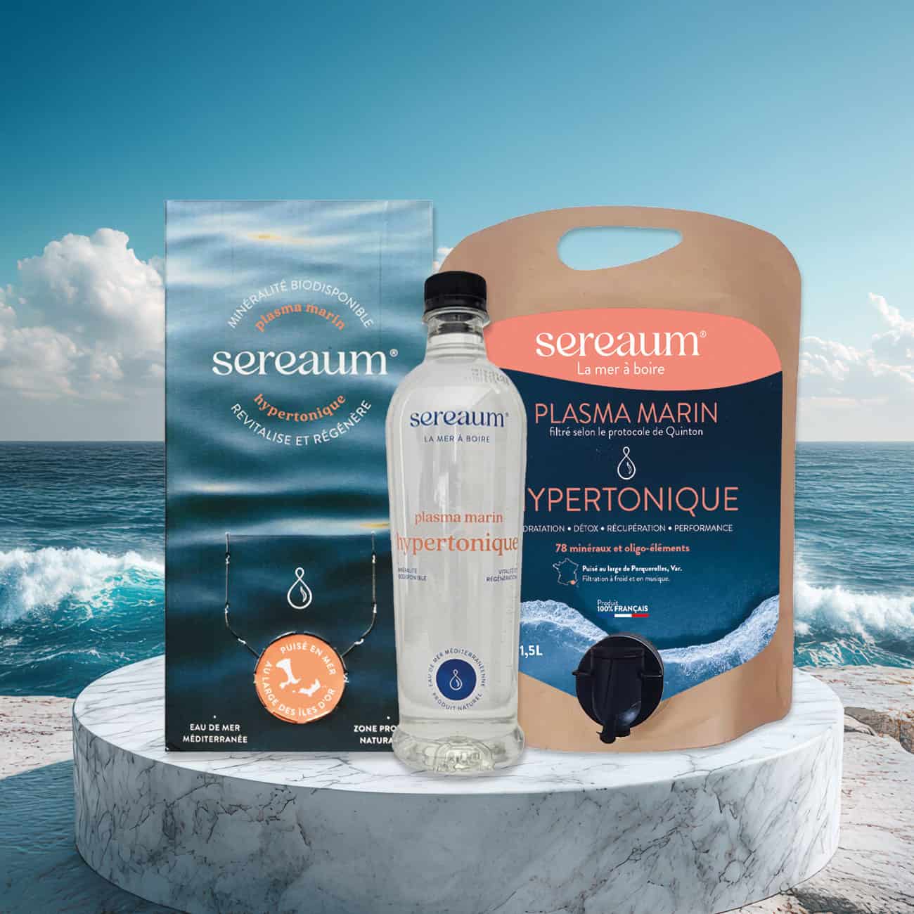 Plasma marin Sereaum, filtré selon le protocole de Quinton